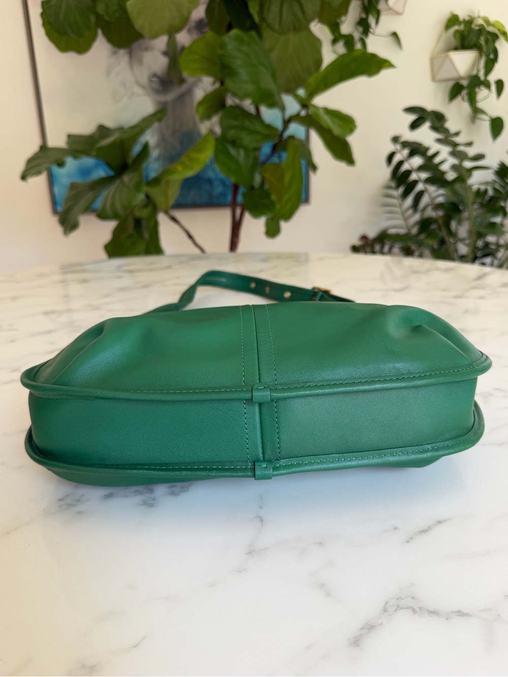 COACH Originals Large Ergo Shoulder Bag 33 Green Glovetanned Leather Brass C2264 - Picture 6 of 16